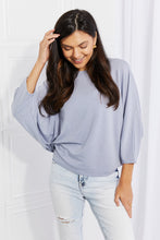 Load image into Gallery viewer, Andree by Unit Misty Blue Three Quarter Dolman Sleeve Top
