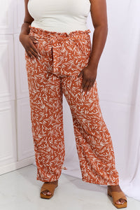 Heimish Red Orange Art Deco Pattern Paper Bag Tie Waist Pants