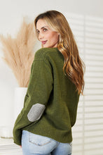 Ladda upp bild till gallerivisning, Heimish Green Classic Button Down Contrast Elbow Soft Knit Cardigan
