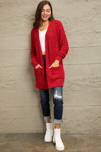 Load image into Gallery viewer, Zenana Solid Red Open Front Longline Cardigan
