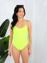 Ladda och spela upp video i Gallerivisaren, Marina West Swim Lemon Lime Criss Cross Tie Back One Piece Swimwear
