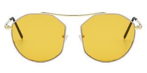 Cramilo Eyewear Women's Round Geometric Color Tinted Sunglasses