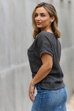 Load image into Gallery viewer, e.Luna Gray Soft Knit Short Sleeve Top
