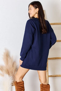 Zenana Navy Blue Oversized Longline Sweatshirt
