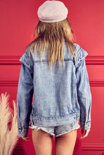 Load image into Gallery viewer, BiBi Button Down Long Sleeve Denim Jacket
