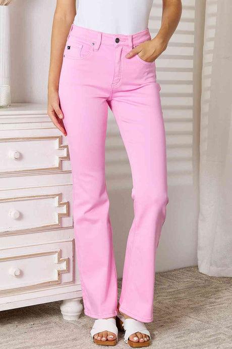 Kancan Frankie High Waisted Pink Denim Bootcut Jeans