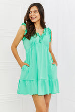 Load image into Gallery viewer, Culture Code Mint Green Tiered Ruffle Hem Frilly Trim Mini Dress
