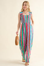 Load image into Gallery viewer, And The Why Multicolor Striped Smocked Jumpsuit
