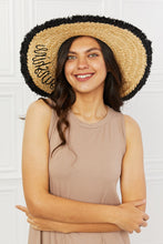 Load image into Gallery viewer, Fame Straw Sunshine Embroidered Fringe Hat
