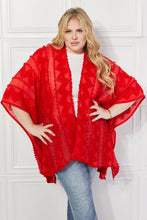 Load image into Gallery viewer, Justin Taylor Red Aztec Pom-Pom Open Front Kimono
