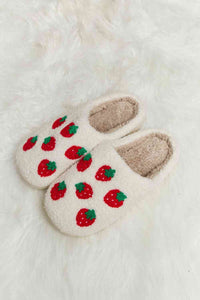 Melody Strawberry Plush Slide Slippers