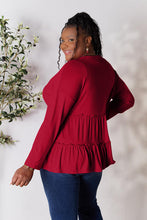 Load image into Gallery viewer, Double Take Long Sleeve Tiered Frilly Top
