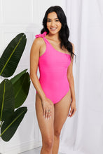 Carregar imagem no visualizador da galeria, Marina West Swim Hot Pink Tie One Shoulder One Piece Swimsuit
