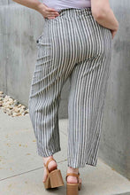 Load image into Gallery viewer, Heimish Multicolor Vertica Striped Belted Paper Bag Waist Cropped Pants
