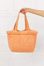 Load image into Gallery viewer, Fame Tangerine Orange Luxe Plush Tote Bag
