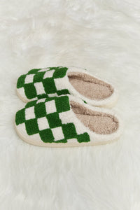 Melody Checkered Plush Slide Slippers