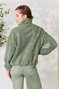 Heimish Sage Green Zip Up Collared Jacket
