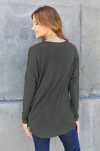 Load image into Gallery viewer, Basic Bae Solid Color Long Sleeve Dropped Shoulder Top
