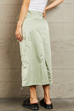 Load image into Gallery viewer, HYFVE Green High Waisted Cargo Midi Skirt
