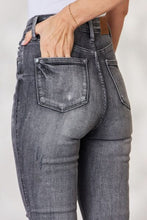 Load image into Gallery viewer, Judy Blue Missy High Waisted Tummy Control Released Hem Gray Denim Skinny Jeans
