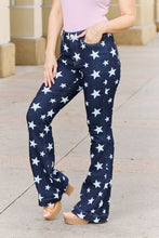 Load image into Gallery viewer, Judy Blue Janelle Star Pattern High Rise Blue Denim Flared Leg Jeans
