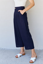 Load image into Gallery viewer, And The Why Navy Blue Pleated Linen Pants
