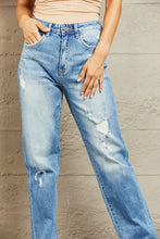 Load image into Gallery viewer, BAYEAS High Vibes High Rise Distressed Straight Leg Blue Denim Jeans
