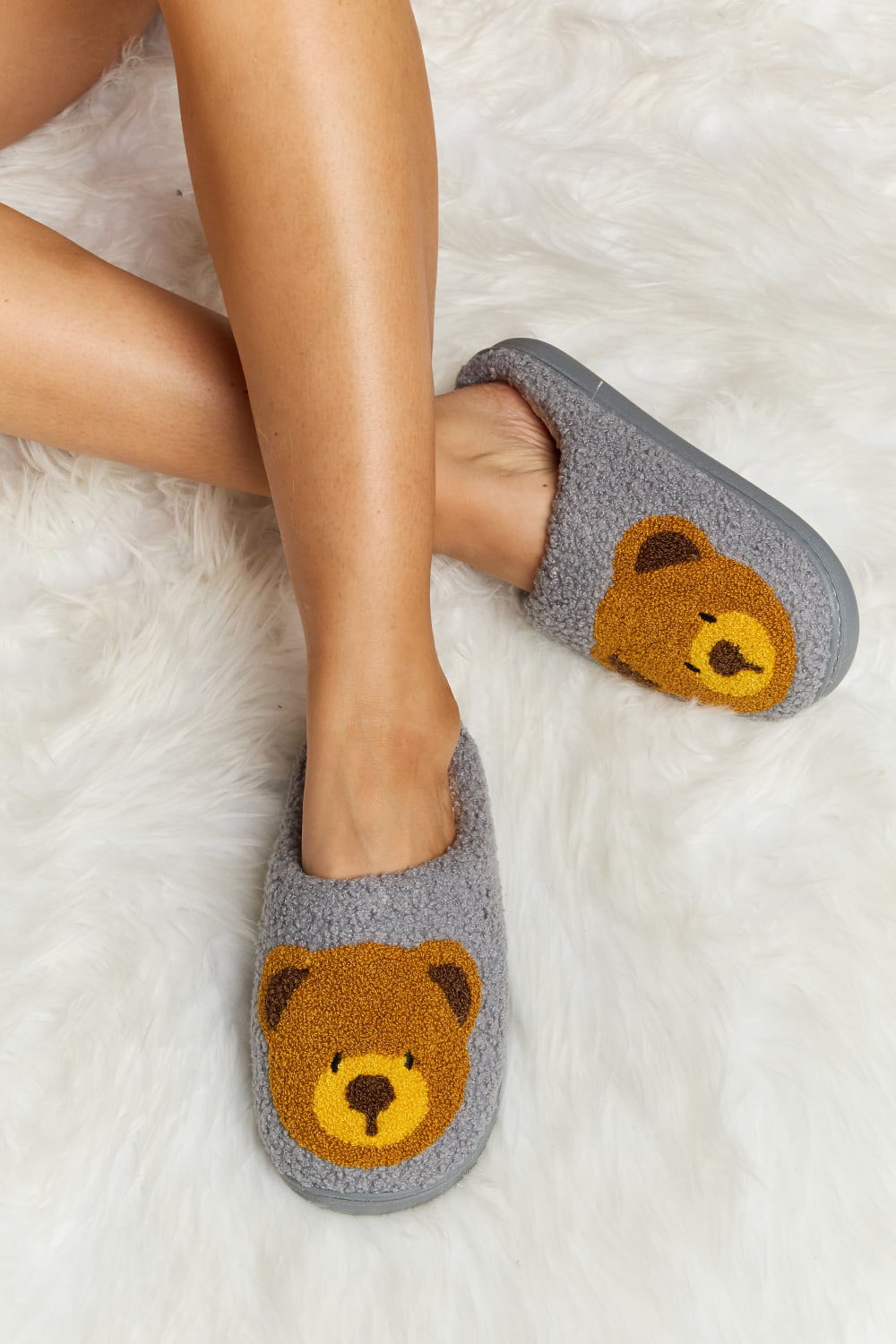 Melody Teddy Bear Plush Slide Slippers