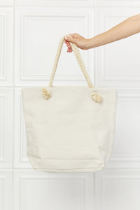 Justin Taylor Solid Gingham Contrast Tassel Embellished Tote Bag