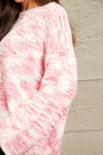 Load image into Gallery viewer, e.Luna Pink Heathered Soft Chunky Cable Knit Top
