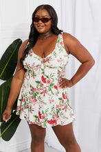 Carregar imagem no visualizador da galeria, Marina West Swim Cream Multicolor Tropical Lined Swim Dress
