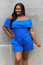 Load image into Gallery viewer, Culture Code Royal Blue Off The Shoulder Overlay Romper
