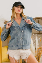 Load image into Gallery viewer, BiBi Button Down Long Sleeve Denim Jacket
