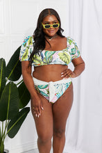 Cargar imagen en el visor de la galería, Marina West Swim Multicolor Tropical Puffy Sleeve Tie Detail Bikini Set
