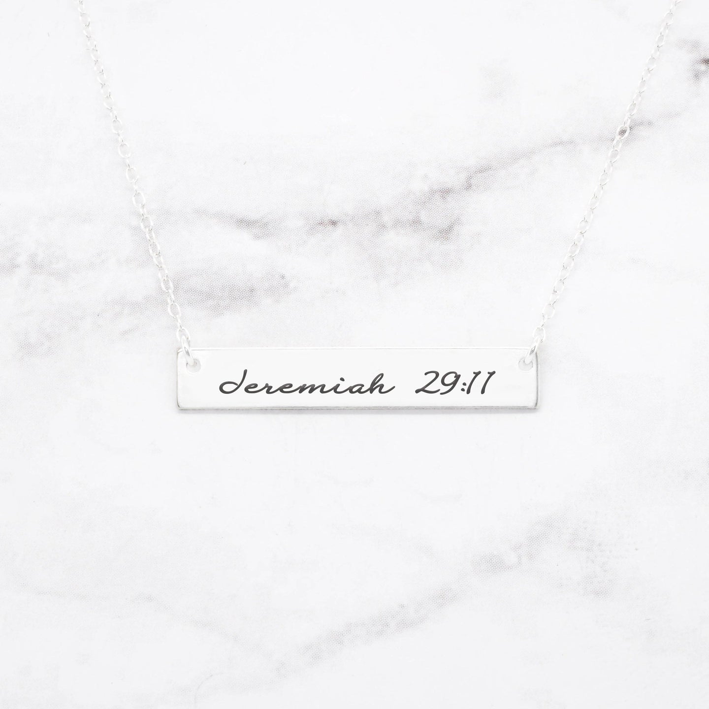 Gracefully Made Jeremiah 29:11 Personalized Bar Necklace