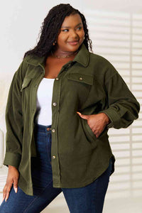 Heimish Army Green Button Down Woven Shacket