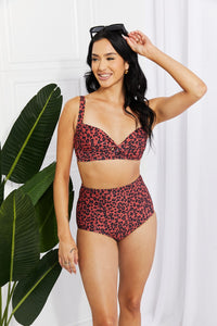 Marina West Swim Ochre Leopard Two Piece Bikini Set