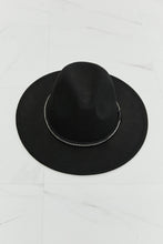 Ladda upp bild till gallerivisning, Fame Solid Black Rhinestone Embellished Wide Brim Hat
