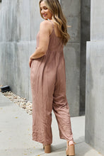 Load image into Gallery viewer, HEYSON Brown Mocha Button Down Wide Leg Jumpsuit
