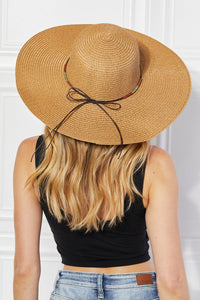 Justin Taylor Natural Straw Elegant Tie Sun Hat