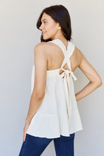 Load image into Gallery viewer, HEYSON Ivory White Criss Cross Tie Back Design Top
