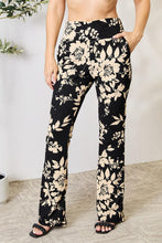 Load image into Gallery viewer, Heimish Black Floral High Waisted Flared Leg Pants
