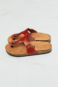 MM Shoes Deep Red T-Strap Flip-Flop Sandals