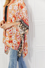 Load image into Gallery viewer, Justin Taylor Burnt Coral Art Deco Floral Kimono
