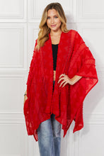 Carica l&#39;immagine nel visualizzatore di Gallery, Justin Taylor Red Aztec Pom-Pom Open Front Kimono
