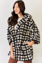 Load image into Gallery viewer, J.NNA Fuzzy Plaid Waist Tie Hooded Robe Cardigan
