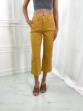Load and play video in Gallery viewer, Judy Blue Jayza High Rise Straight Leg Cropped Yellow Denim Jeans
