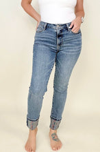 Load image into Gallery viewer, Judy Blue Layla Southwestern Aztec Pattern High Rise Relaxed Skinny Blue Denim Jeans
