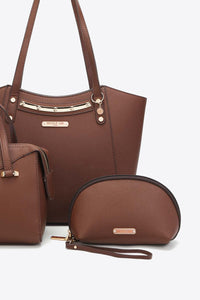 Nicole Lee Pebbled Vegan Leather Three Piece Handbag Set