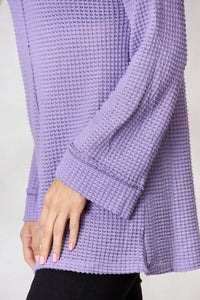 BiBi Lavender Purple Exposed Seam Waffle Knit Top